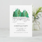 Waterverf kerstbomen kerstfeest kaart (Staand voorkant)