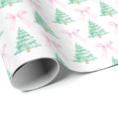 Waterverf Kerstbomen Kerstpakpapier Cadeaupapier (Rol Hoek)
