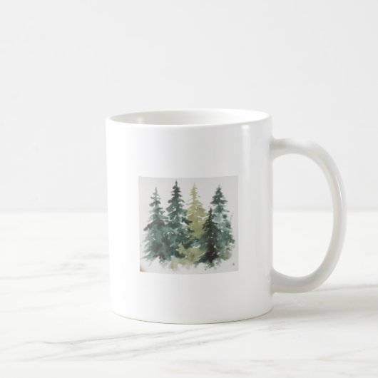 Waterverf kerstbomen koffiemok (Rechts)