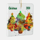 Waterverf kerstbomen Light Keramisch Ornament (Rechts)
