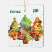 Waterverf kerstbomen Light Keramisch Ornament (Links)