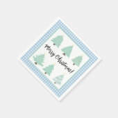 Waterverf kerstbomen met blauw Pset Napkins Servet (Hoek)