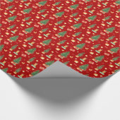 Waterverf kerstbomen met Cadeaus rood Cadeaupapier (Hoek)