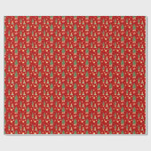 Waterverf kerstbomen met Cadeaus rood Cadeaupapier (Vlak)