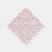 Waterverf kerstbomen met roze rand servet (Hoek)