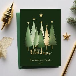 Waterverf Kerstbomen Minimalistisch Eenvoudig Groe Feestdagenkaart