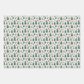 Waterverf kerstbomen op wit inpakpapier vel (Voorkant 3)