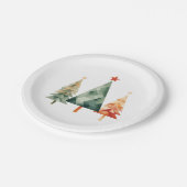 Waterverf kerstbomen papieren bordje (Gekanteld)