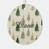 Waterverf Kerstbomen Persoonlijke Ornament (Links)