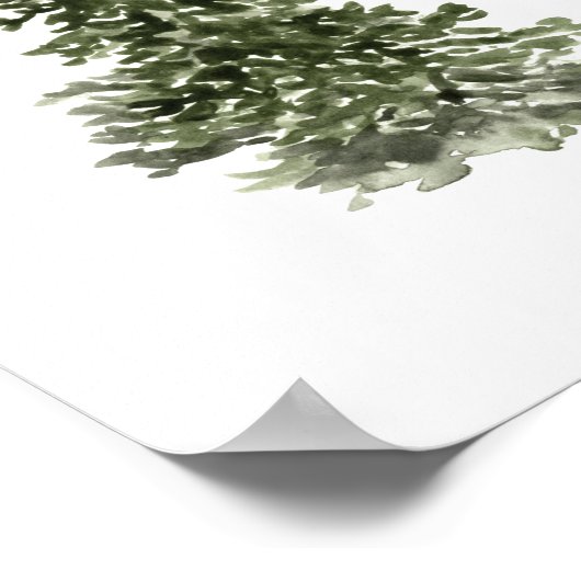 Waterverf kerstbomen poster (Hoek)
