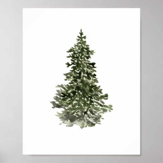 Waterverf kerstbomen poster (Voorkant)