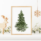 Waterverf kerstbomen poster