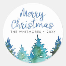 Waterverf kerstbomen