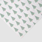 Waterverf kerstbomen rood wit cadeau tissuepapier (Detail)