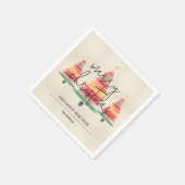 Waterverf kerstbomen servet (Hoek)