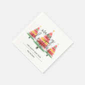 Waterverf kerstbomen servet (Hoek)