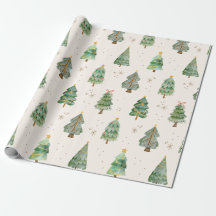 Waterverf Kerstbomen Sneeuwvlokken Vakantie