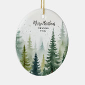 Waterverf Kerstbomen Snowy Evergreen Keramisch Ornament (Rechts)