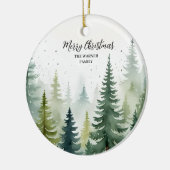Waterverf Kerstbomen Snowy Evergreen Keramisch Ornament (Links)