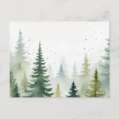 Waterverf Kerstbomen Snowy Winter Briefkaart (Achterkant)