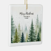 Waterverf Kerstbomen Snowy Winter Keramisch Ornament (Rechts)