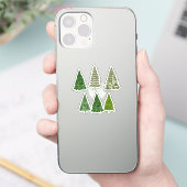 Waterverf kerstbomen sticker (Telefoon)