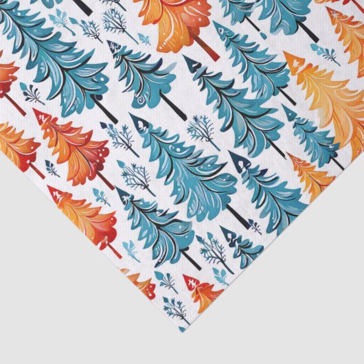  Waterverf kerstbomen Tissuepapier (Detail)