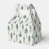 Waterverf kerstbomen vakantiepatroon bedankdoosjes (Achterkant)