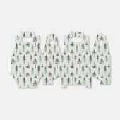 Waterverf kerstbomen vakantiepatroon bedankdoosjes (Uitgevouwen)