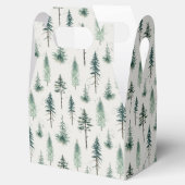 Waterverf kerstbomen vakantiepatroon bedankdoosjes (Geopend)