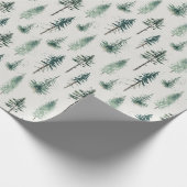 Waterverf kerstbomen vakantiepatroon cadeaupapier (Hoek)