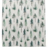 Waterverf kerstbomen vakantiepatroon douchegordijn (Voorkant)