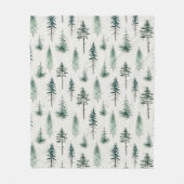 Waterverf kerstbomen vakantiepatroon fleece deken (Voorkant)