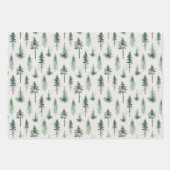 Waterverf kerstbomen vakantiepatroon inpakpapier vel (Voorkant)