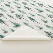 Waterverf kerstbomen vakantiepatroon sherpa deken (3/4)