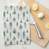 Waterverf kerstbomen vakantiepatroon theedoek (Quarter Fold)