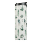 Waterverf kerstbomen vakantiepatroon thermosbeker (Gedraaid links)