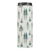 Waterverf kerstbomen vakantiepatroon thermosbeker (Achterkant)