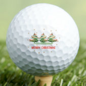 Waterverf kerstbomen - Vrolijk kerstfeest Golfballen