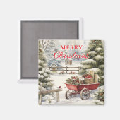  Waterverf kerstbomen Vrolijk kerstfeest Magneet (Voorkant / Achterkant)
