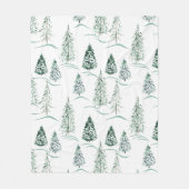 Waterverf kerstbomen. Winterbos. Fleece Deken (Voorkant)