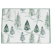 Waterverf kerstbomen. Winterbos. Groot Cadeauzakje (Voorkant)