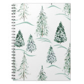 Waterverf kerstbomen. Winterbos. Notitieboek (Voorkant)