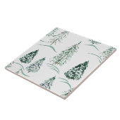 Waterverf kerstbomen. Winterbos. Tegeltje (Zijkant)