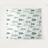 Waterverf kerstbomen. Winterbos. Wandkleed (Voorkant (horizontaal))