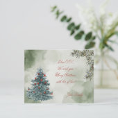 Waterverf kerstboom aanpasbaar feestdagenkaart (Staand voorkant)