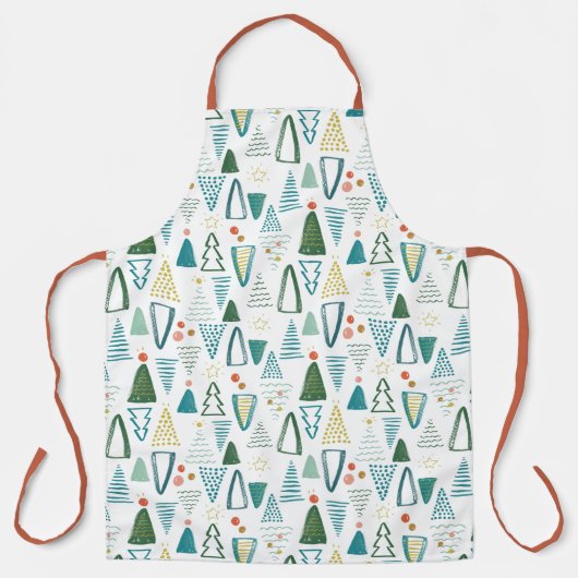 Waterverf kerstboom Apron Schort (Voorkant)