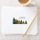 Waterverf kerstboom artistieke feestdag etiket (Insitu)