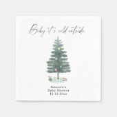 Waterverf kerstboom baby shower servet (Voorkant)