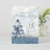 Waterverf kerstboom bokeh vakantie bedrijf kaart (Staand voorkant)